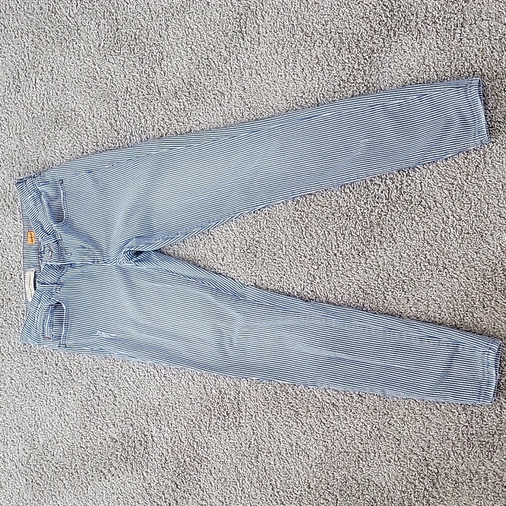Slim seersucker jeans